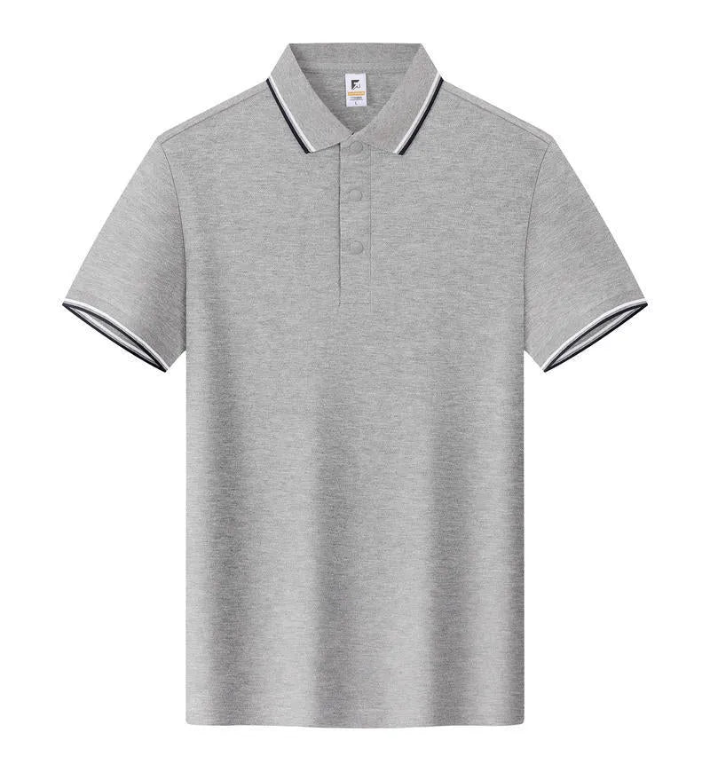 Lapel work short sleeve t-shirt in long-staple cotton, straight fit, white colour option
