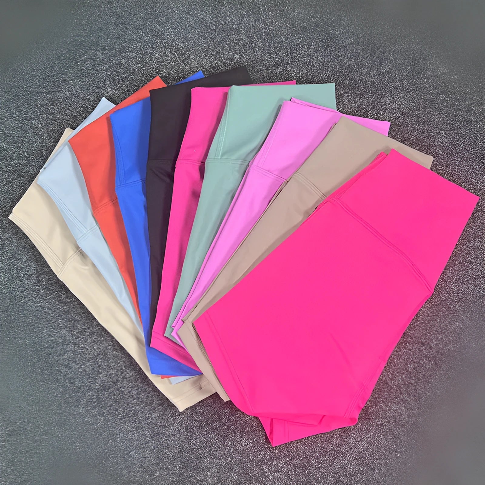 Women's high-waist yoga shorts in nylon fabric for running, sports, and cycling activities