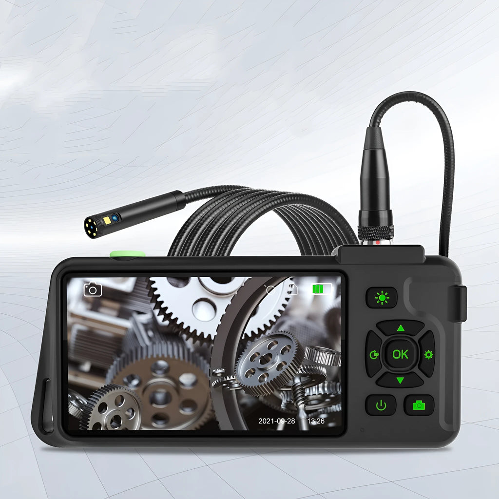 Portable industrial endoscope with 4.5-inch screen and 5.5mm dual lens camera on 1M cable