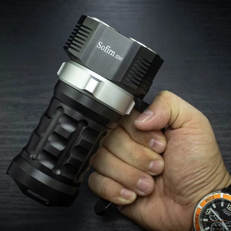 Aluminium alloy diving torch flashlight with 350 lumen brightness for diving and outdoor activities