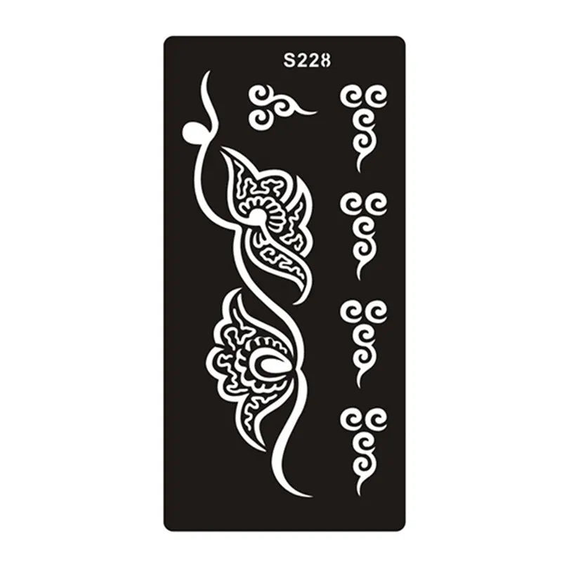 Hollow tattoo template sticker with geometric Southeast Asia style design on water transfer paper
