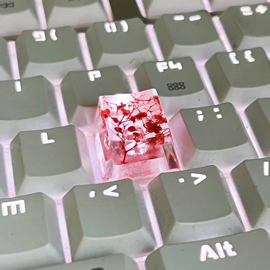 Translucent resin keycap with starry sky effect for MX mechanical keyboard switches