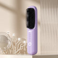 Wireless anion straightening comb in beige colour with ceramic plates and USB-C port