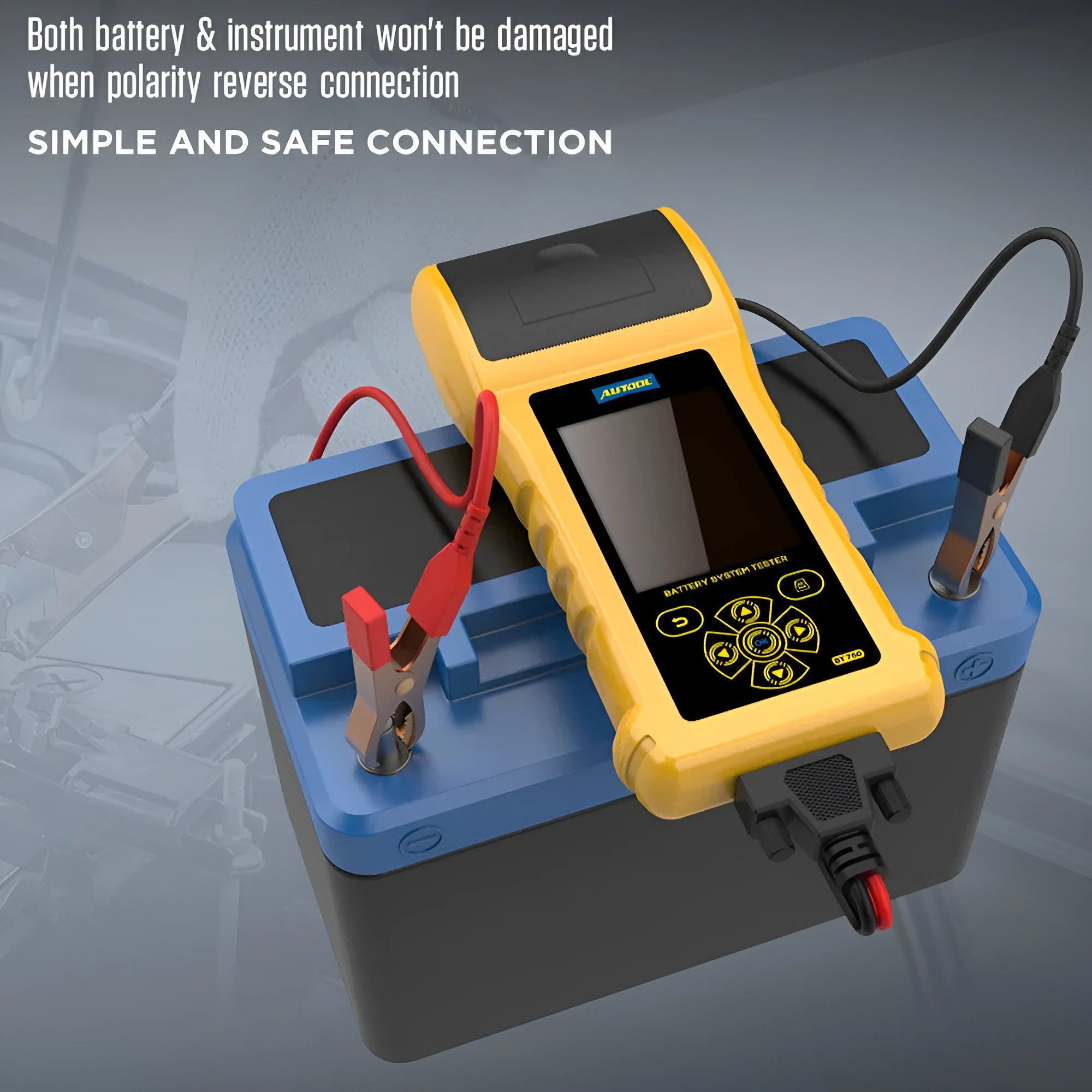 Autool BT760 colour screen vehicle battery tester with thermal printer and test clips
