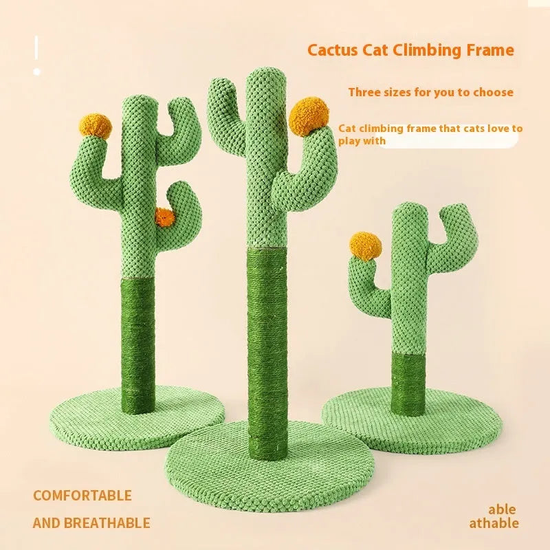 Masson cactus design cat scratch board with sisal scratching pole and climbing frame