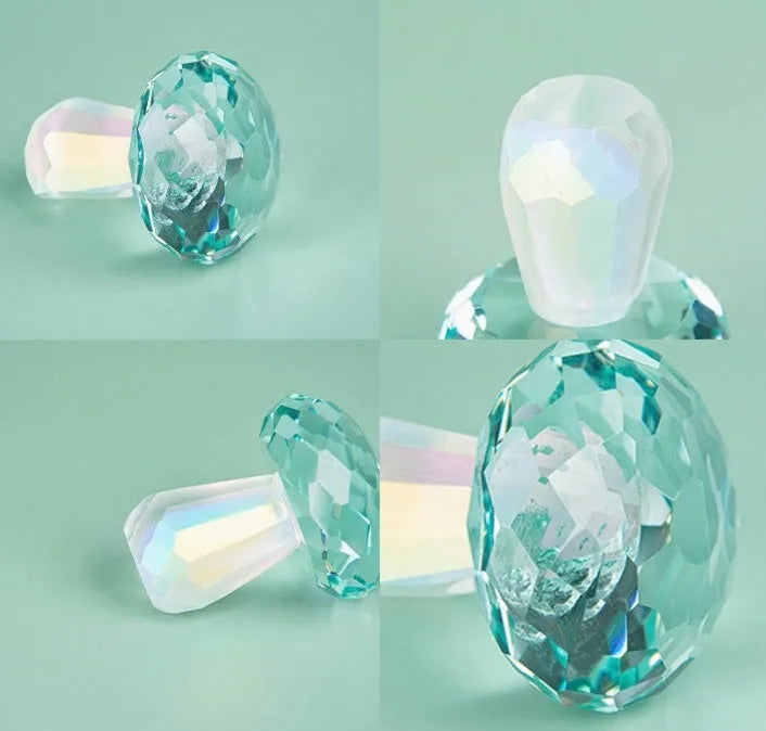 Colourful mushroom crystal decorative craft measuring 40x53mm in modern geometry design