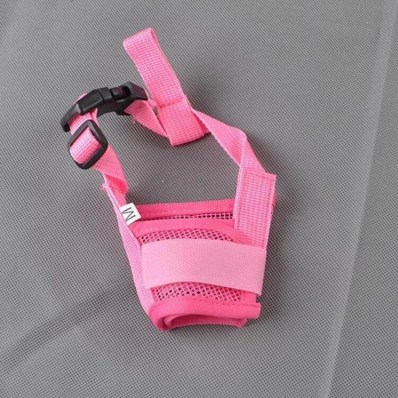 Adjustable plastic dog muzzle in multiple colours and sizes for safety and training.