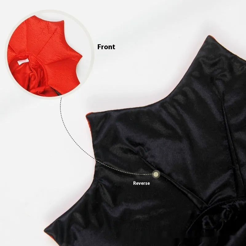 Black and red Halloween costume outfit for cat or dog with European American styling