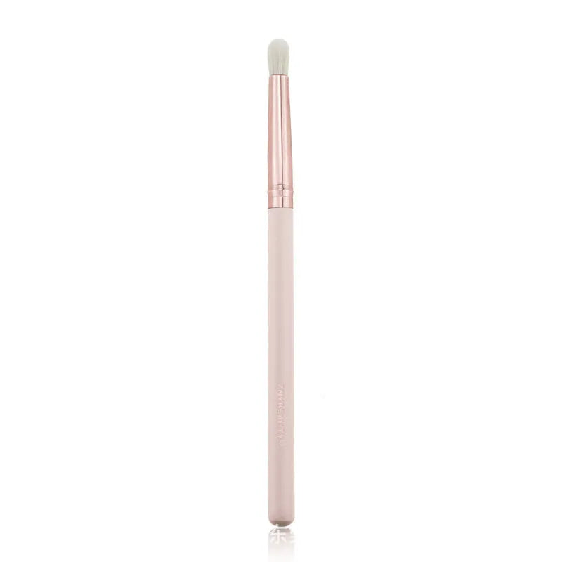 26 pink makeup brushes with wool bristles and wooden handles in PU storage bag