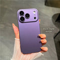 Frosted PC hard shell phone case with built-in camera lens protector for iPhone