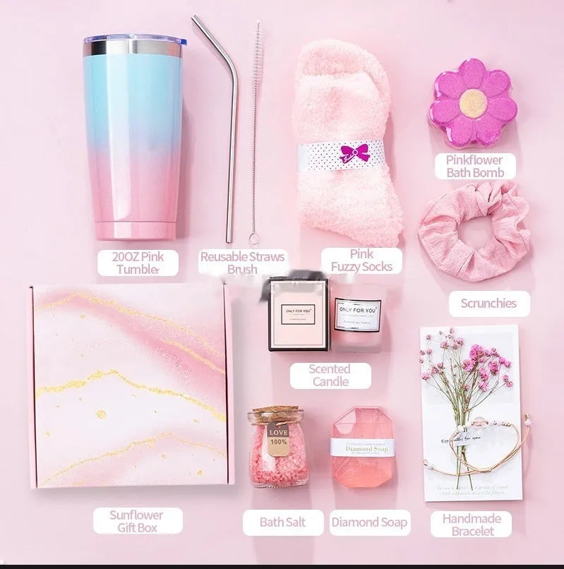 Soy wax aromatherapy candle gift box in modern style with multiple colour options including pink, sunflower, and black.
