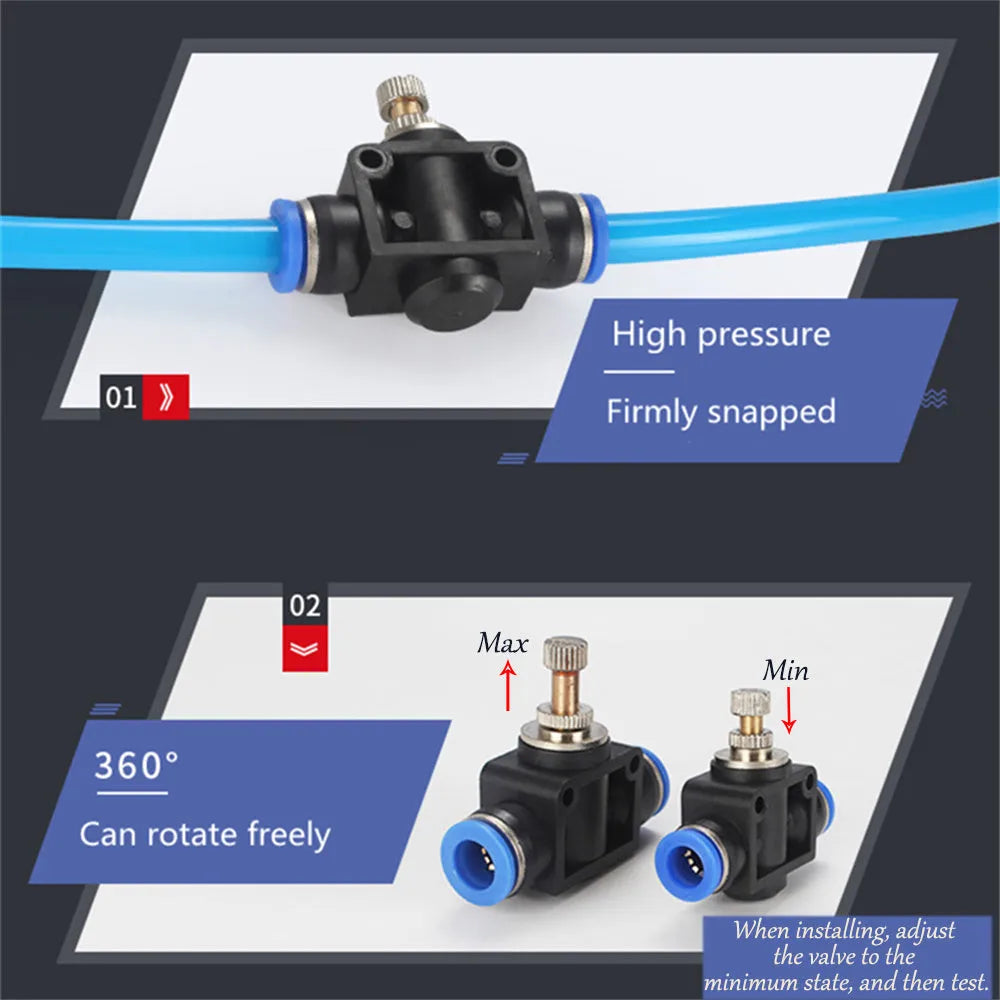 Car turbo boost sound kit with explosive eye doll, pressure valve, copper tube, and fittings on a dark background.