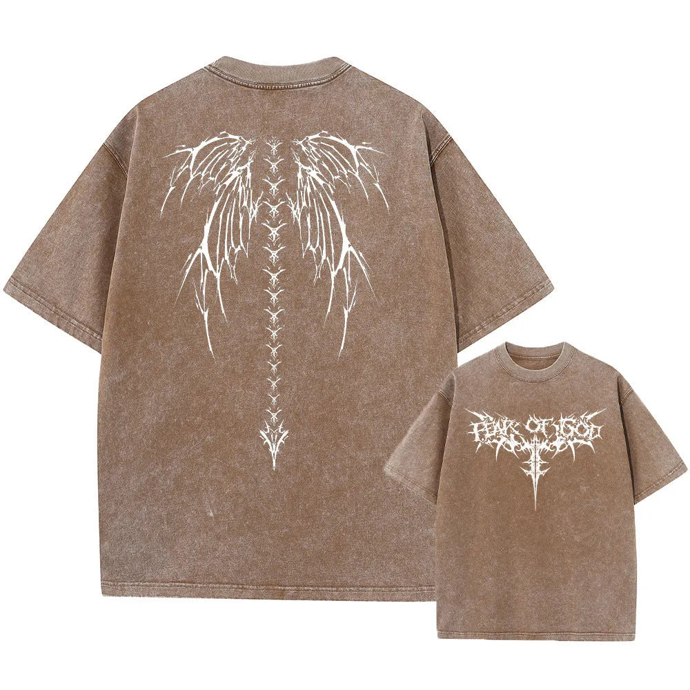 Men's oversized loose fit cotton t-shirt with drop shoulder short sleeves.