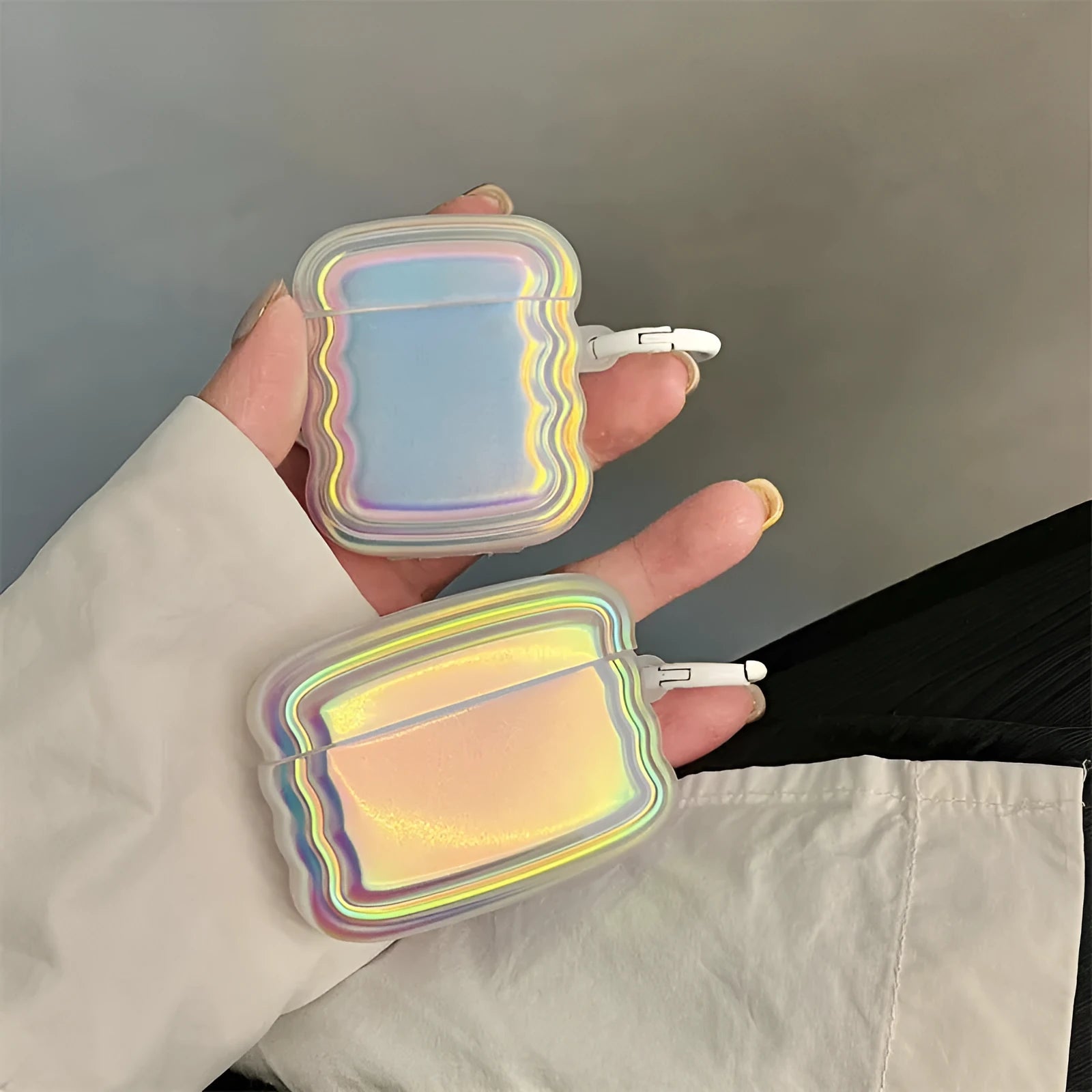 Colourful magic laser and ring design silicone protective case for AirPods Pro 2 and other models