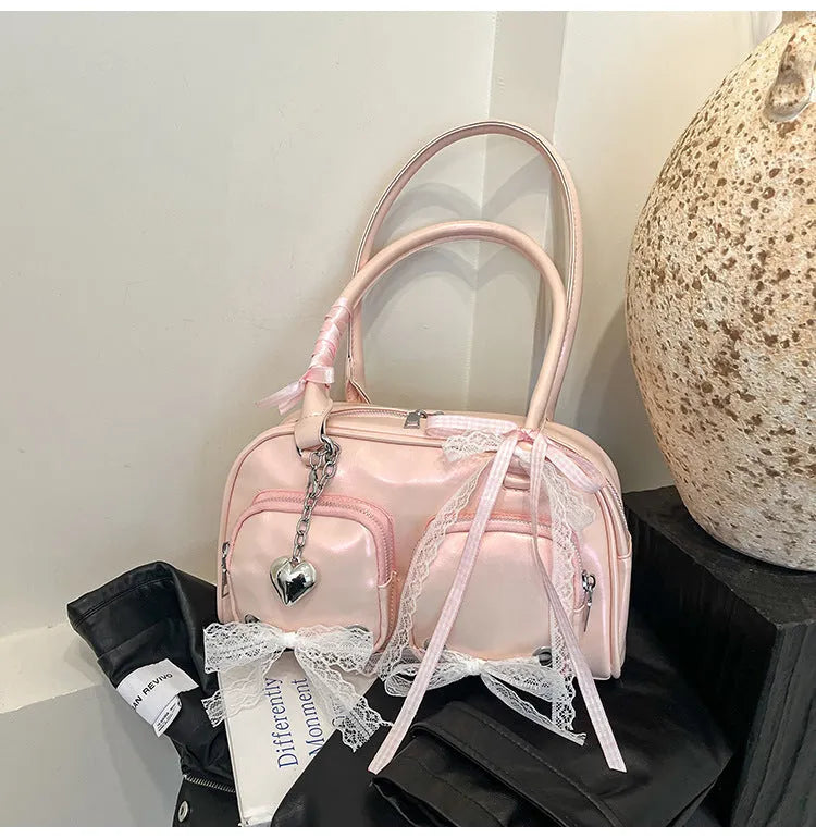 Large capacity casual shoulder bag in soft PU material with cross-body design and mobile phone pocket