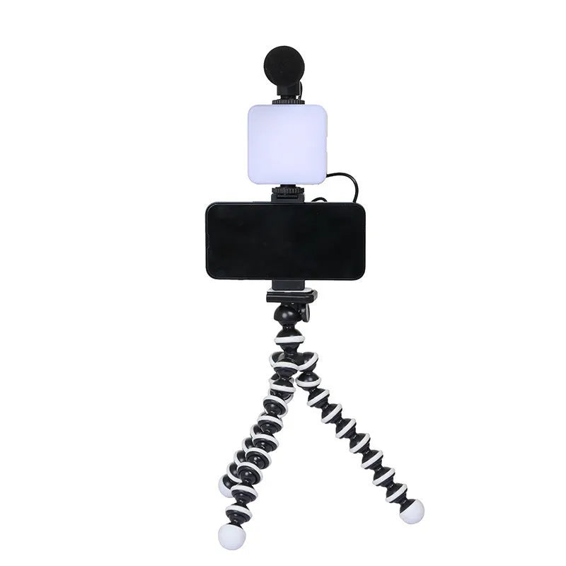 LED mini square outdoor pocket light tripod with top flash measuring 7.3cm by 2.8cm by 8.4cm