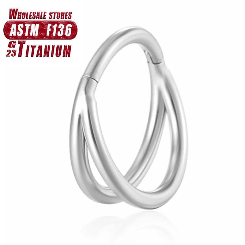 Titanium alloy nose ring body jewellery in silver, gold, black, rose gold and colourful finishes