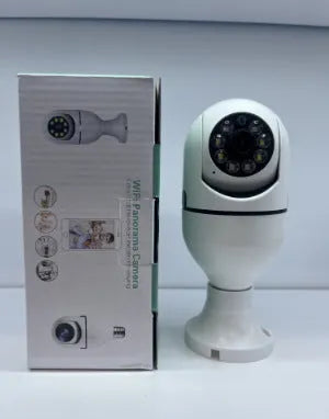 Wireless bulb camera with 1080p lens and metal plastic body for indoor outdoor WiFi security monitoring