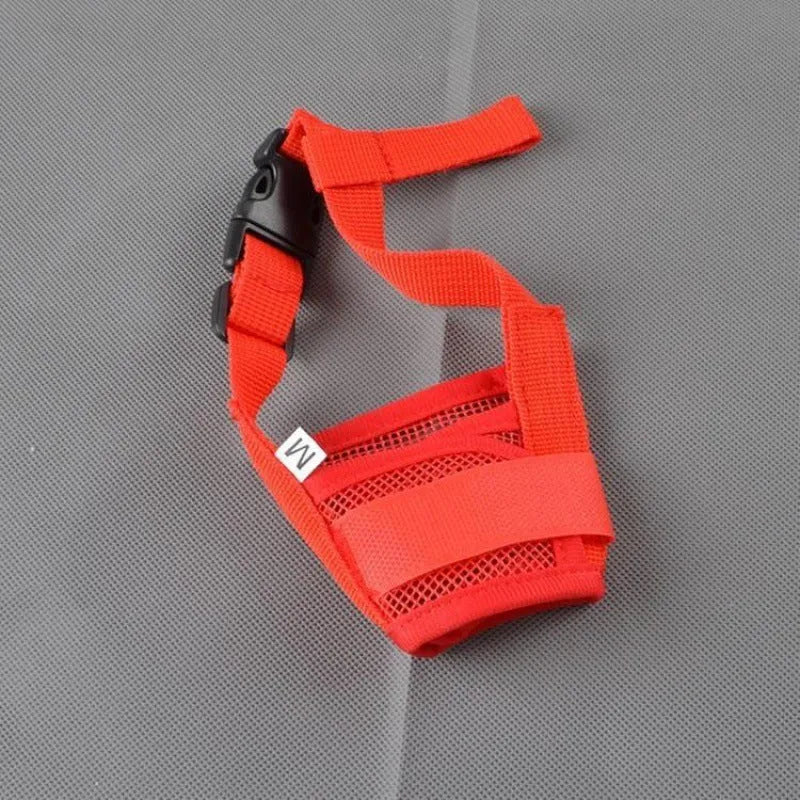 Adjustable plastic dog muzzle in multiple colours and sizes for safety and training.