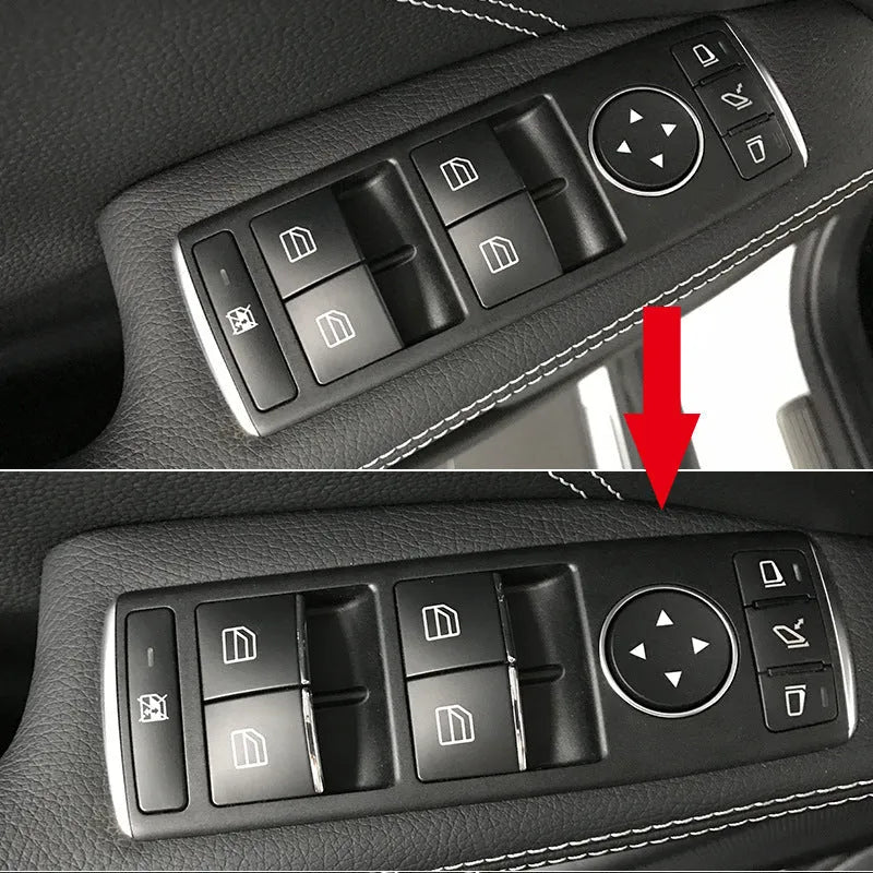Black glitter decorative sticker for car window lift button customisation