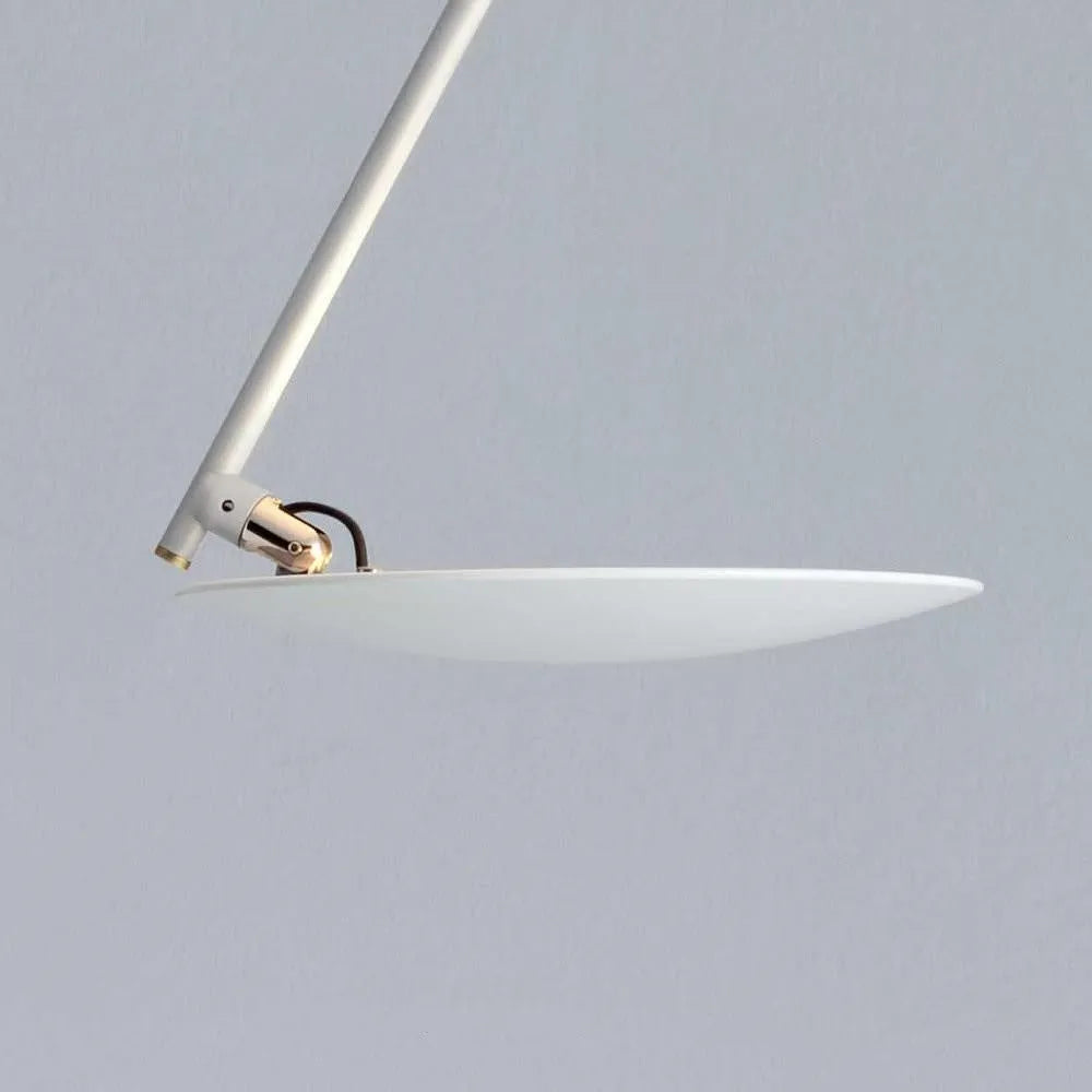Iron ceiling lamp with 50cm diameter in All White or White Gold finish featuring LED warm light
