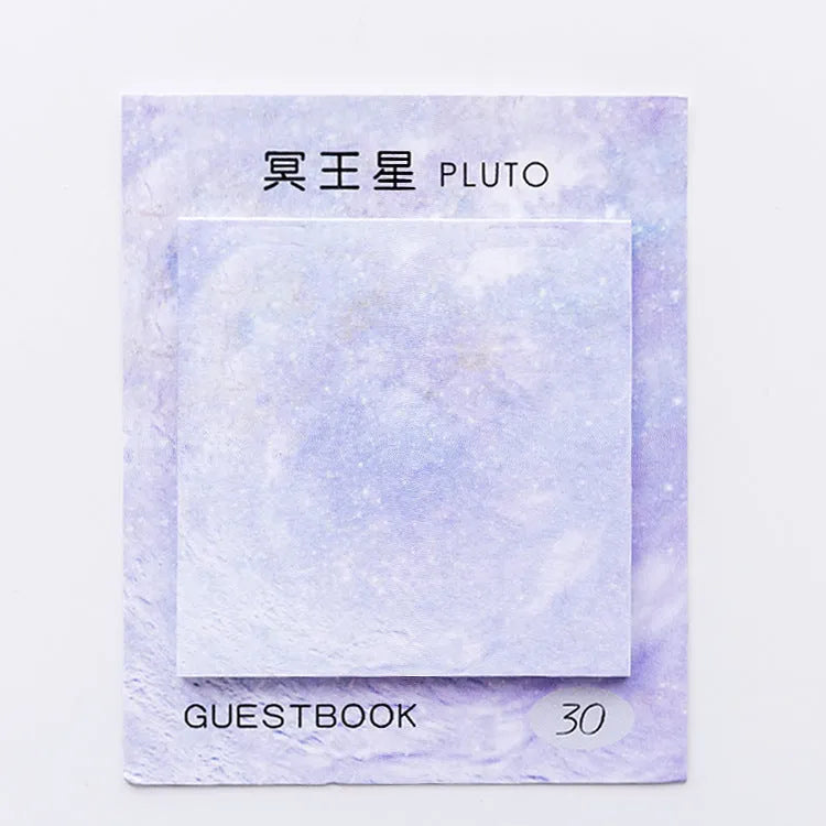 Square planet sticky notes notepad with oil painting artwork of celestial bodies