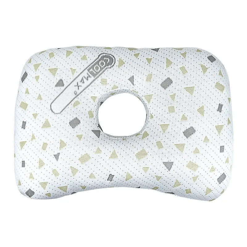 Beauty salon single hole ear pillow measuring 39x28x6cm in new Chinese style with polyester fibre filling.
