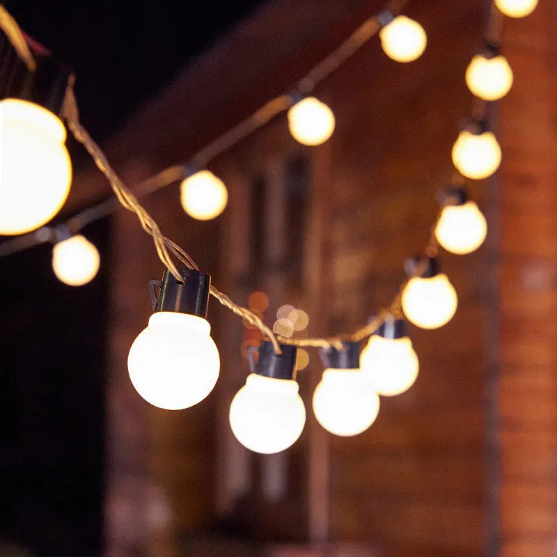 10-metre solar-powered decorative light string with 40 LED bulbs for outdoor tent and festival use