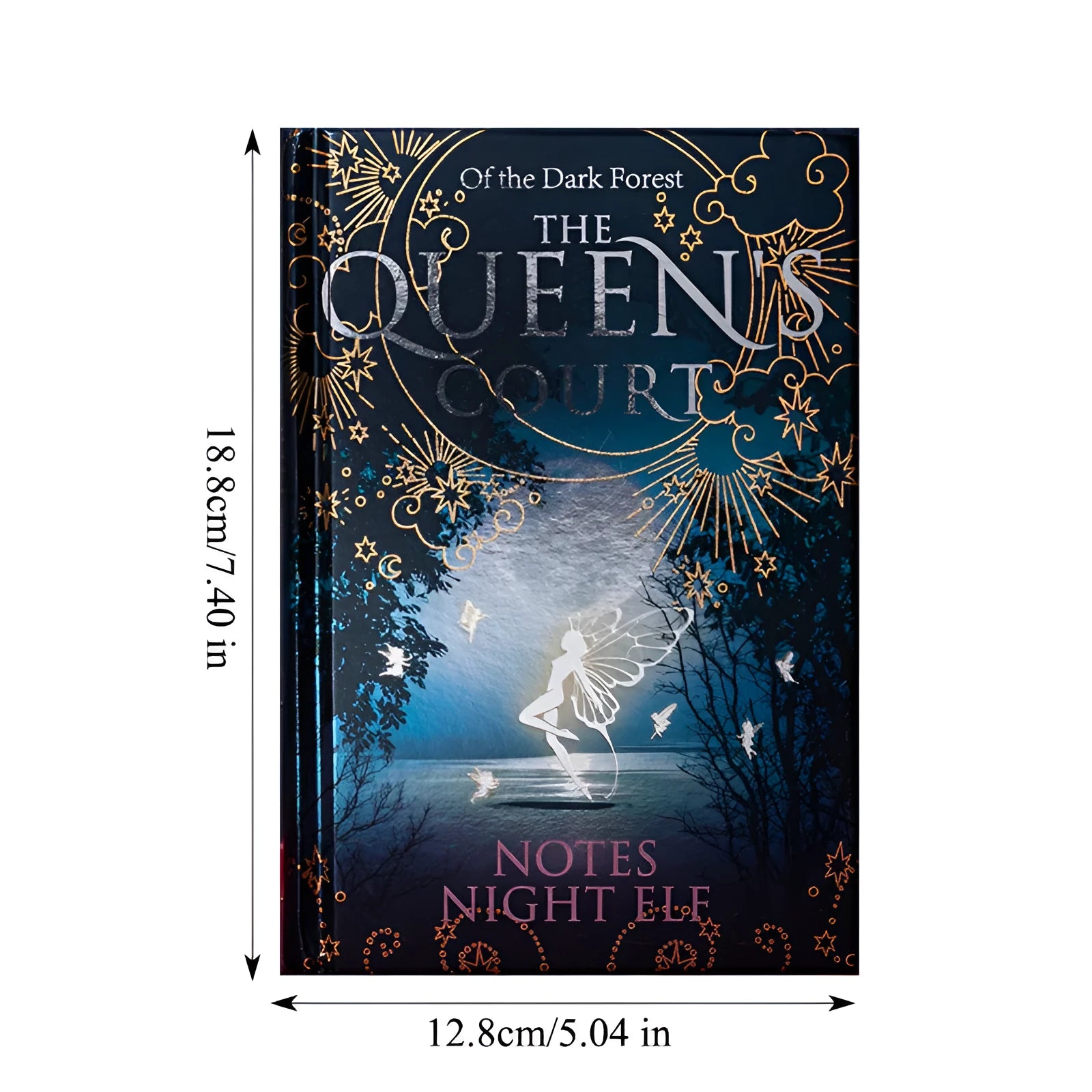 Blue A5 hardcover luminous notebook with night elf artwork on illustrated pages
