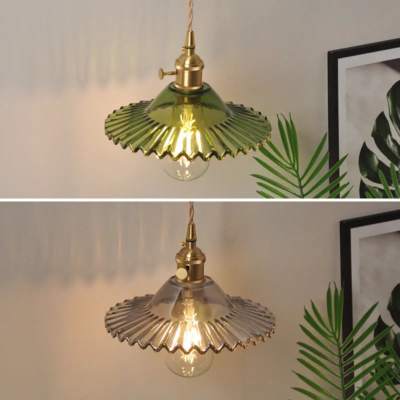 Retro brass and glass lotus wall lamp in white, 22cm diameter