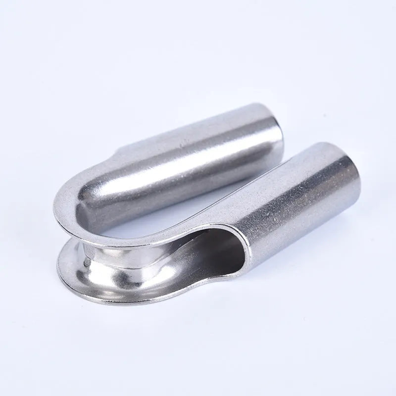 Stainless steel tubular chicken heart round sleeve ring set showing multiple sizes from M4 to M35