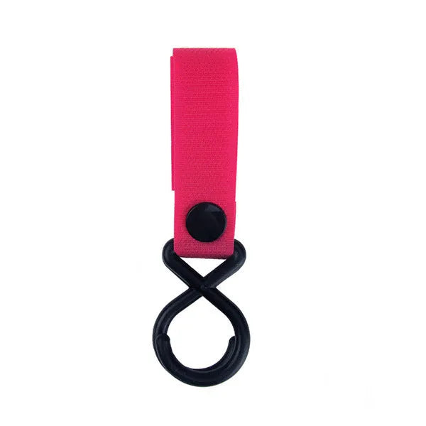 Nylon Velcro luggage hook in multiple colours on white background with OPP packaging