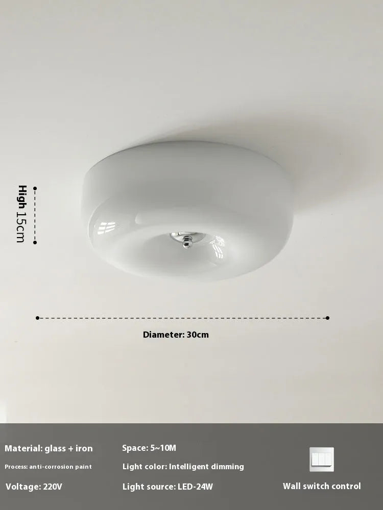 Cream coloured American style bedroom ceiling lamp with three-colour light setting