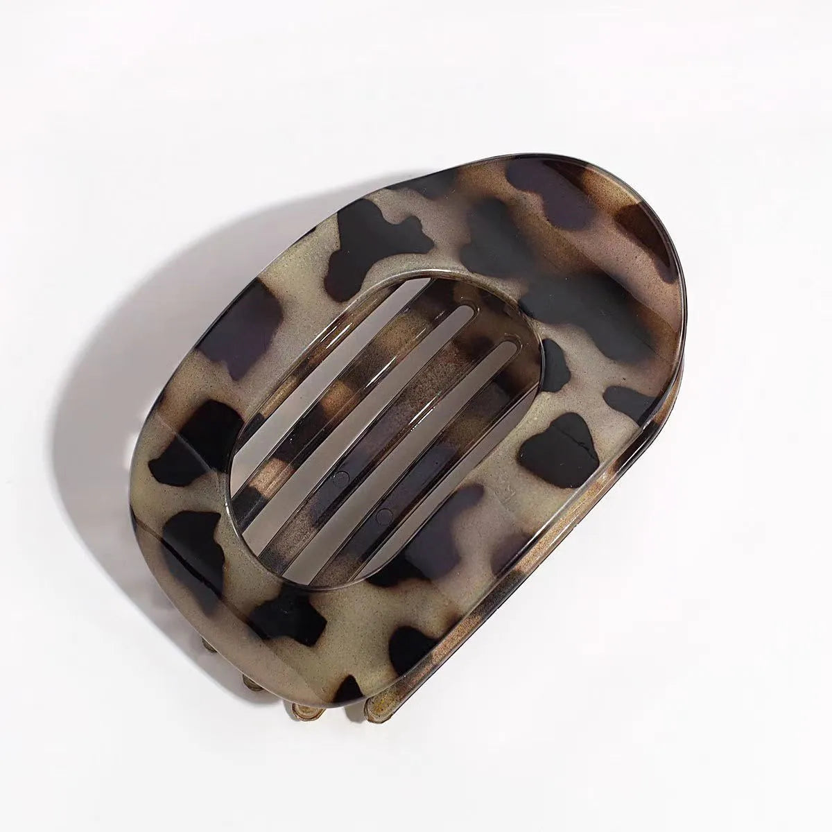 Large duckbill hair clip for women back head updo, matte black finish, baking varnish, simple quadrilateral shape