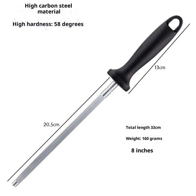Household multifunctional high carbon steel kitchen sharpening steel with eight style options for knife maintenance