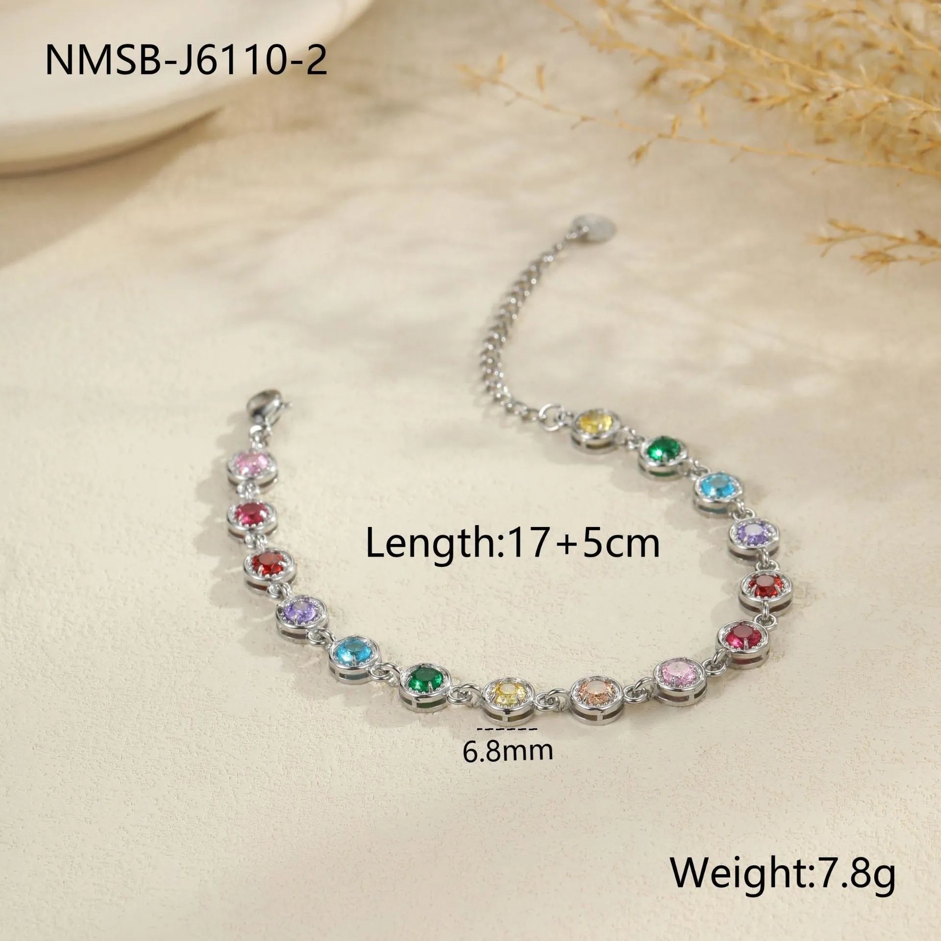Women's stainless steel bracelet with geometric shapes in gold or silver electroplated finish