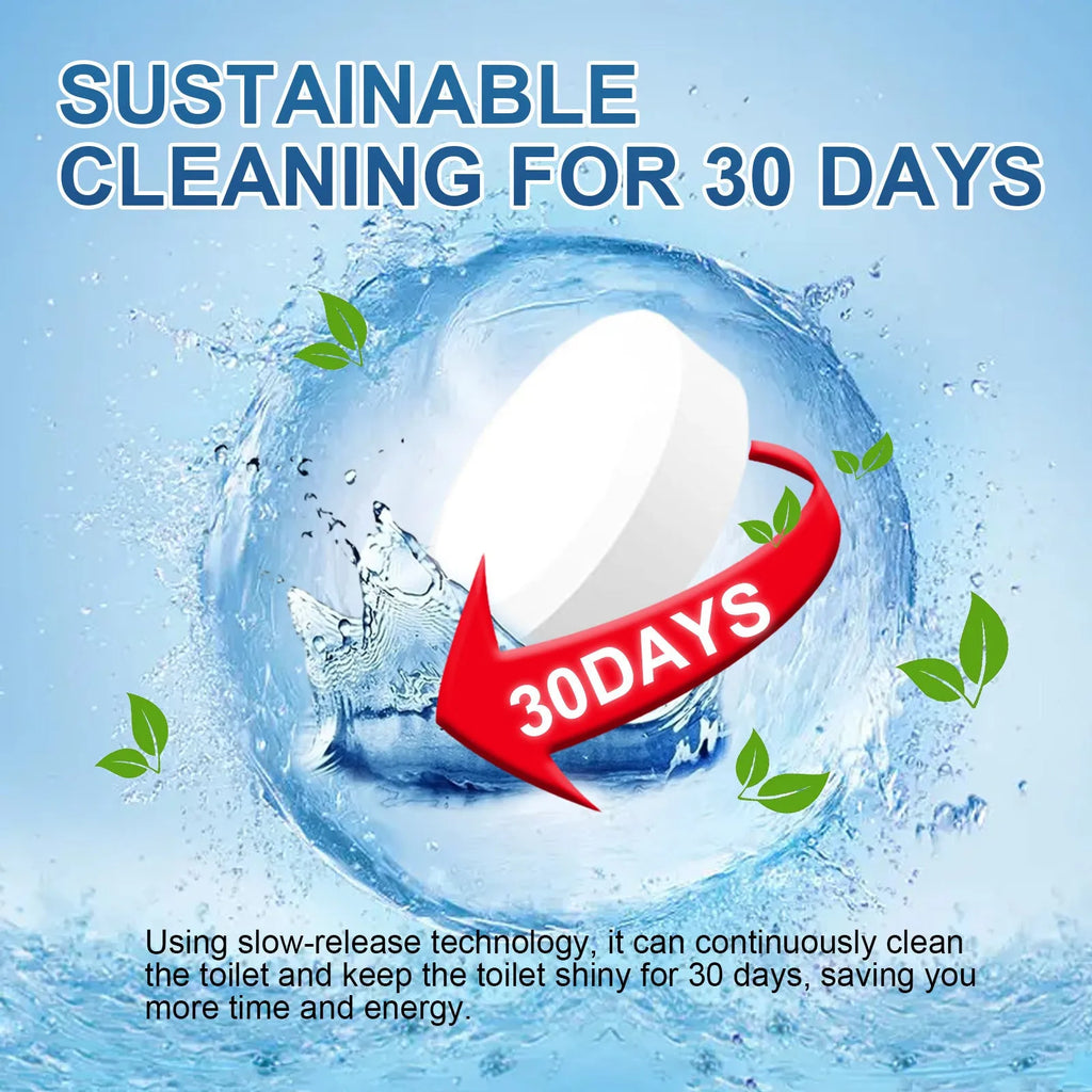 Household toilet cleaning effervescent tablets 12 pack with sodium bicarbonate formula in 10x2.1x10cm packaging