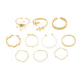 Women's openwork flower ring in gold colour J0656 with glossy electroplated finish and floral detailing