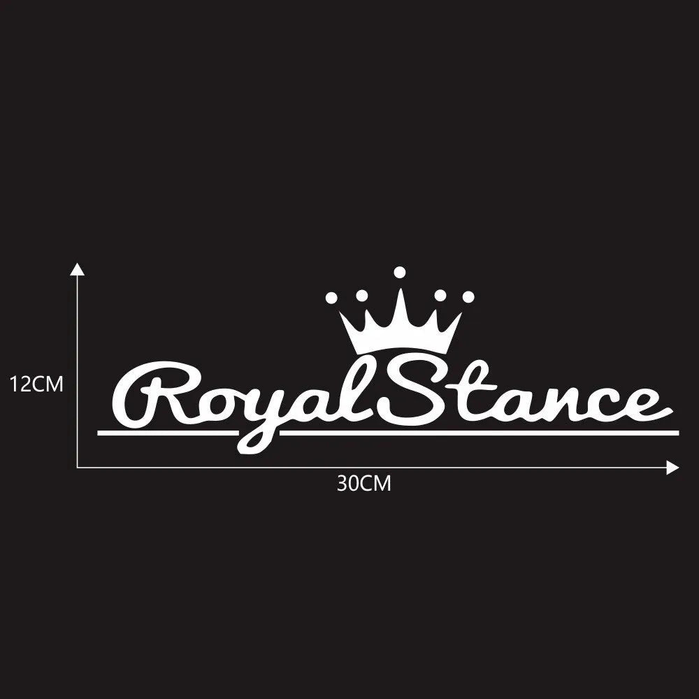 Reflective crown design car sticker on vinyl sheet, shown in multicolour, black, and white options.