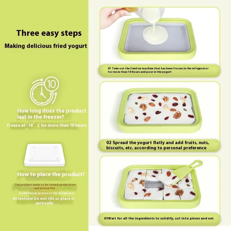 Children's DIY fried yogurt machine in four colours with aluminium gasket and 22.5x17.5 cm dimensions