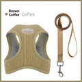 Waffle cloth dog harness in brown colour with adjustable chest straps