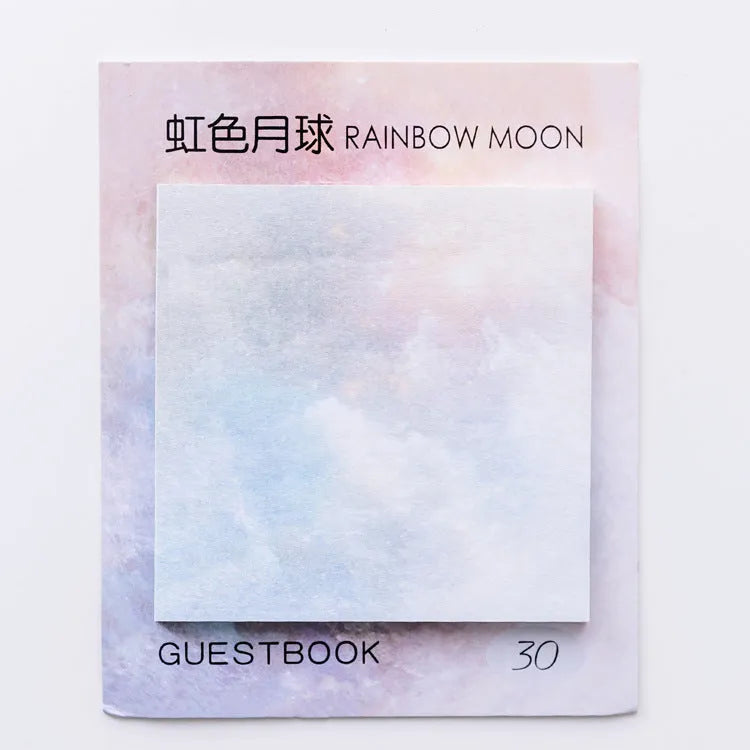 Square planet sticky notes notepad with oil painting artwork of celestial bodies