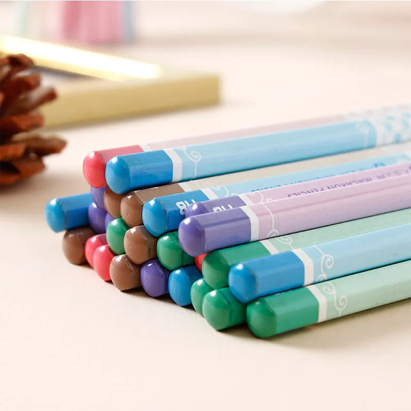 Basswood thermal transfer pencil with six-angle design in pack of 50 HB pencils