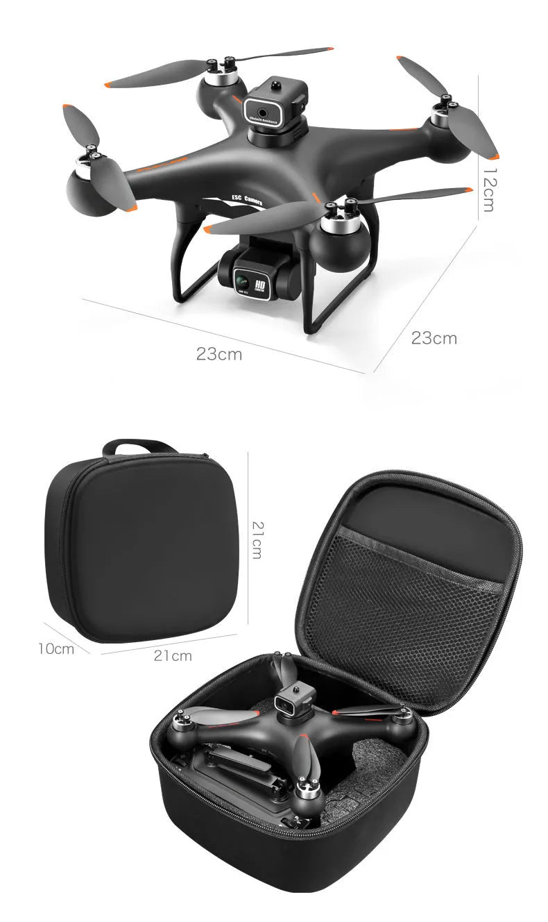 Black HD brushless UAV drone with four-side obstacle avoidance and dual camera aerial photography system
