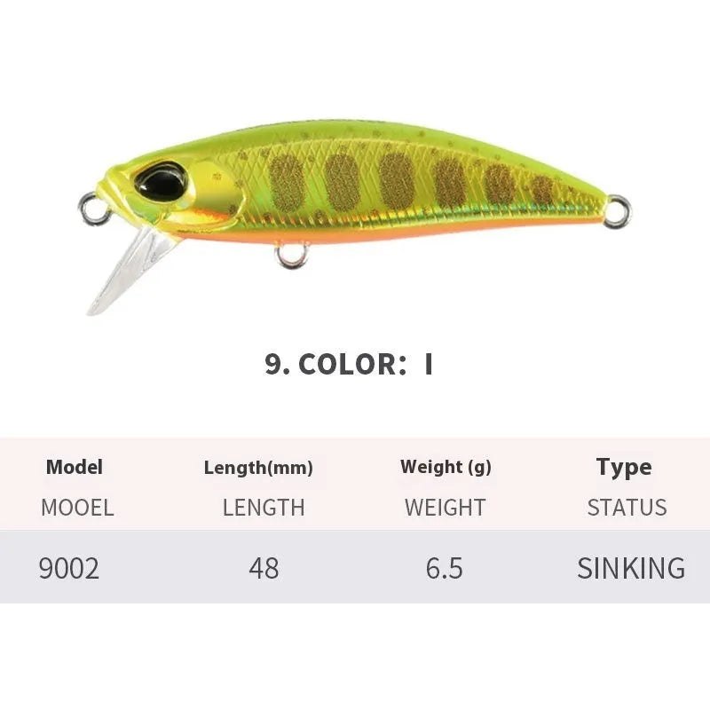 Japanese submerged mino fishing lure for mandarin fish and snakehead, 48mm length