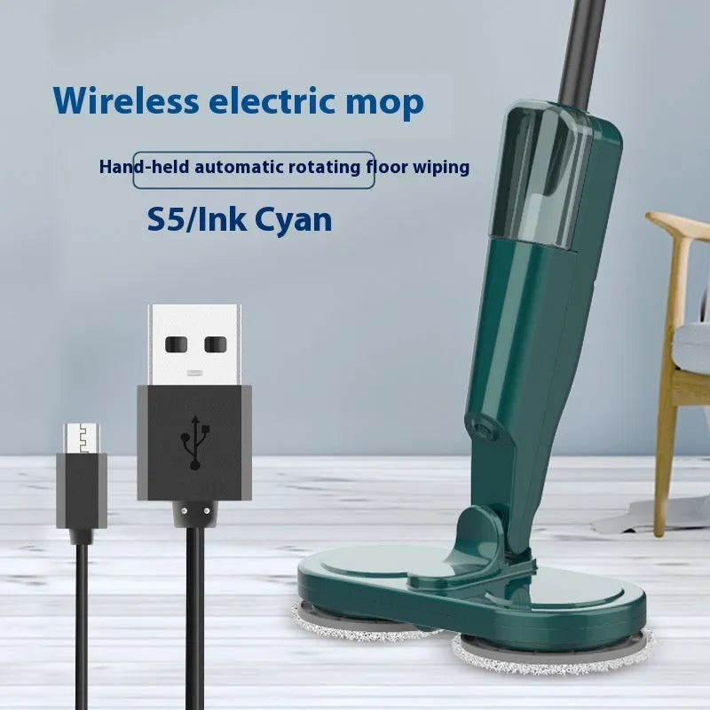 Wireless robot floor mop and cleaner with separate washbasin in S5 Green colour