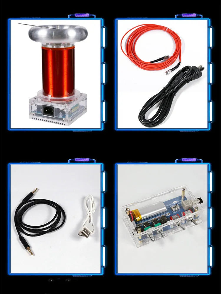 Music Tesla coil driver board with controller and cables for 220V plasma arc generation