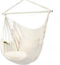 Folding canvas hammock chair with seat cushion and iron pipe in beige colour