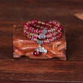 Watermelon crystal bracelet with Chinese knot fastening in 6mm or 8mm style options