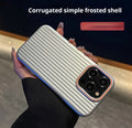 Anti-drop fingerprint metal phone case in dark purple for iPhone 14 with frosted PC finish